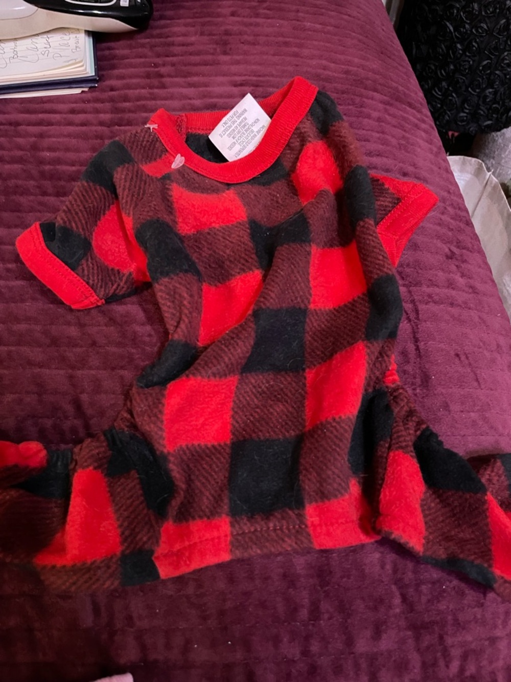 Red and Black Buffalo Plaid Cozy Pet Pajamas